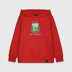 Толстовка детская хлопковая Эмблема федерации футбола Аргентины, цвет: красный