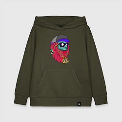 Толстовка детская хлопковая Lion swag, цвет: хаки