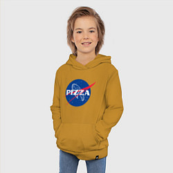 Толстовка детская хлопковая Nasa - pizza, цвет: горчичный — фото 2