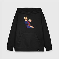 Толстовка детская хлопковая Messi Barcelona, цвет: черный