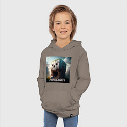 Толстовка детская хлопковая Жуткая пещера Minecraft, цвет: утренний латте — фото 2