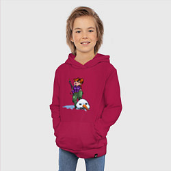 Толстовка детская хлопковая Убийца Снеговиков - девушка с огнемётом, цвет: маджента — фото 2