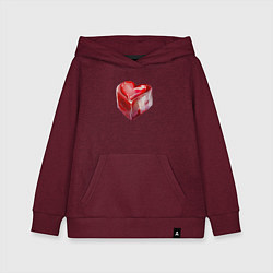 Толстовка детская хлопковая Большое сердце, цвет: меланж-бордовый