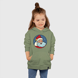 Толстовка детская хлопковая Дед Мороз весельчак, цвет: авокадо — фото 2