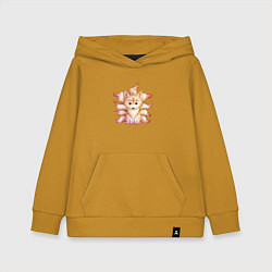 Толстовка детская хлопковая Милый девятихвостый демон, цвет: горчичный