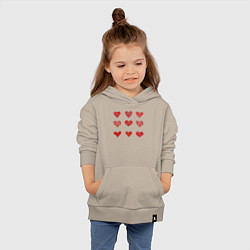 Толстовка детская хлопковая Сердца паттерн, цвет: миндальный — фото 2