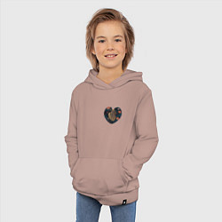 Толстовка детская хлопковая Сердце самуая, цвет: пыльно-розовый — фото 2