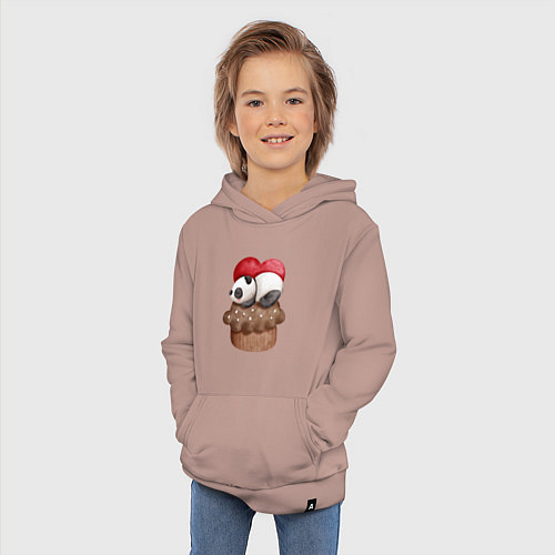 Детская толстовка-худи Панда на кексе / Пыльно-розовый – фото 3