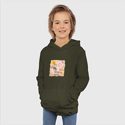 Толстовка детская хлопковая 8 марта Жирафик, цвет: хаки — фото 2