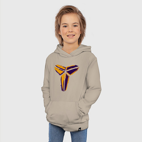 Детская толстовка-худи Kobe logo / Миндальный – фото 3
