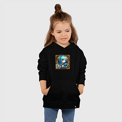 Толстовка детская хлопковая Девушка стимпанк из нейросети, цвет: черный — фото 2