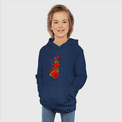 Толстовка детская хлопковая Прекрасная Нина - букет из роз, цвет: тёмно-синий — фото 2
