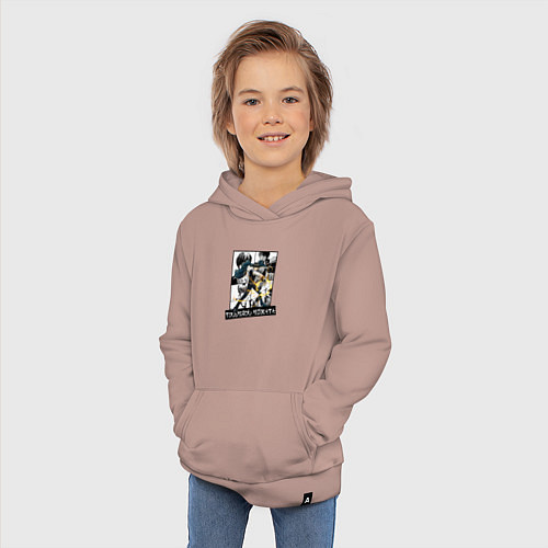 Детская толстовка-худи Тоширо Хиджиката на фоне манги / Пыльно-розовый – фото 3