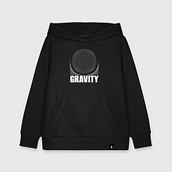 Толстовка детская хлопковая Gravity надпись и шар, цвет: черный