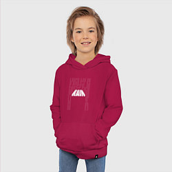 Толстовка детская хлопковая Rain надпись и капли линии, цвет: маджента — фото 2