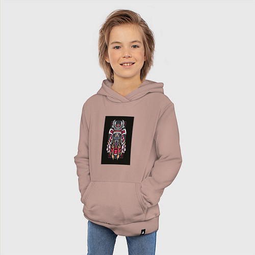 Детская толстовка-худи Девушка самурай / Пыльно-розовый – фото 3