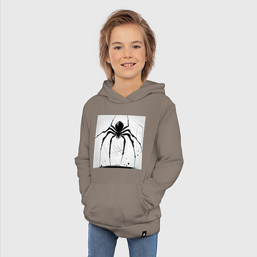 Детская толстовка-худи Чёрный паук, Редан / Утренний латте – фото 3