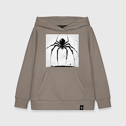 Толстовка детская хлопковая Чёрный паук, Редан, цвет: утренний латте