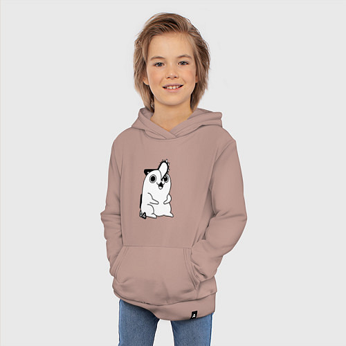 Детская толстовка-худи Милый Почита бензопила / Пыльно-розовый – фото 3