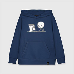 Толстовка детская хлопковая Мемный программист, цвет: тёмно-синий