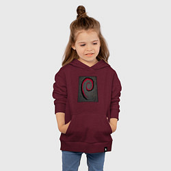 Толстовка детская хлопковая Debian Linux cubed, цвет: меланж-бордовый — фото 2