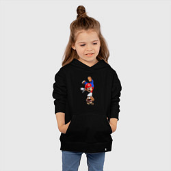 Толстовка детская хлопковая Марио на грибе, цвет: черный — фото 2