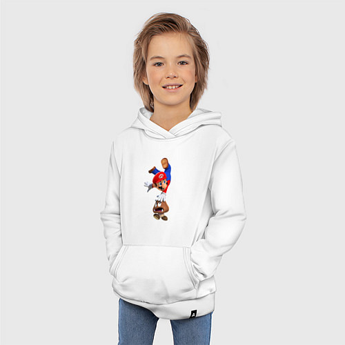 Детская толстовка-худи Марио на грибе / Белый – фото 3