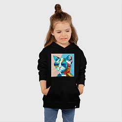 Толстовка детская хлопковая Кот в темных очках Пикассо, цвет: черный — фото 2