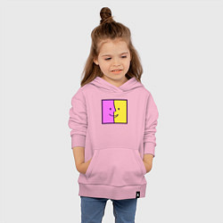 Толстовка детская хлопковая Позитивный квадрат, цвет: светло-розовый — фото 2