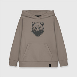 Толстовка детская хлопковая Бурый медведь, цвет: утренний латте