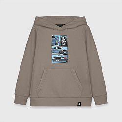 Толстовка детская хлопковая Mercedes-Benz 190E V1, цвет: утренний латте