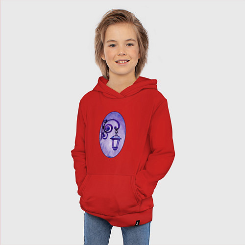 Детская толстовка-худи Фиолетовый фонарь в рамке / Красный – фото 3