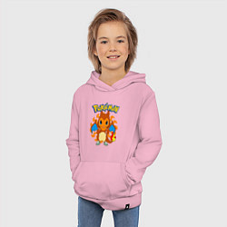 Толстовка детская хлопковая Покемон Чармандер, цвет: светло-розовый — фото 2