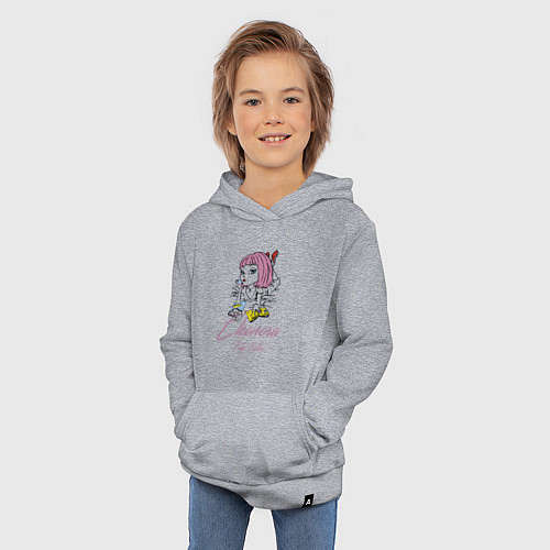 Детская толстовка-худи Eleonora - pulp fiction / Меланж – фото 3