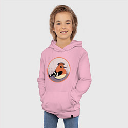 Толстовка детская хлопковая Птица с ирокезом Удод, цвет: светло-розовый — фото 2