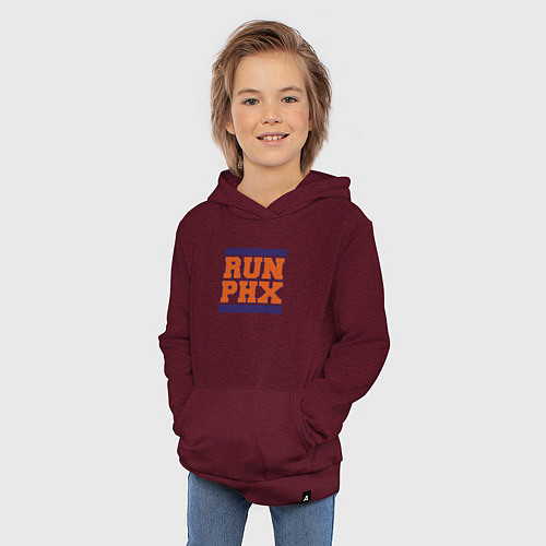 Детская толстовка-худи Run Phoenix Suns / Меланж-бордовый – фото 3