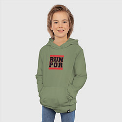 Толстовка детская хлопковая Run Portland Trail Blazers, цвет: авокадо — фото 2