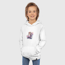 Толстовка детская хлопковая Акварельная милая сова, цвет: белый — фото 2