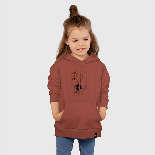Детская толстовка-худи Милый во франксе - line / Кирпичный – фото 4