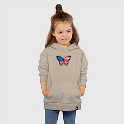 Толстовка детская хлопковая США бабочка, цвет: миндальный — фото 2