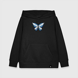Толстовка детская хлопковая Шотландия бабочка, цвет: черный