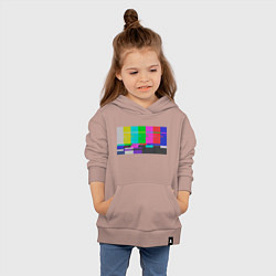 Толстовка детская хлопковая Разноцветные полосы в телевизоре, цвет: пыльно-розовый — фото 2