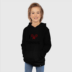 Толстовка детская хлопковая I Love Tennis, цвет: черный — фото 2