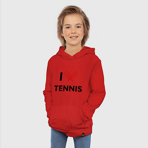 Детская толстовка-худи I Love Tennis / Красный – фото 3