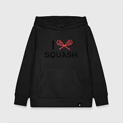 Толстовка детская хлопковая I Love Squash, цвет: черный
