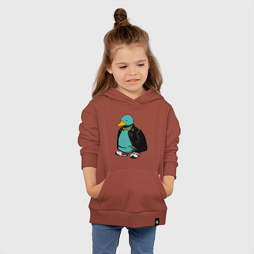 Детская толстовка-худи Уточка в курточке / Кирпичный – фото 4