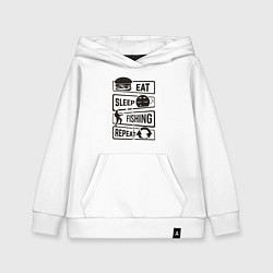 Детская толстовка-худи Eat sleep fishing repeat