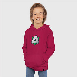 Толстовка детская хлопковая Альянс logo, цвет: маджента — фото 2
