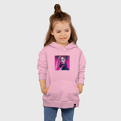 Толстовка детская хлопковая Blackpink Lisa аниме рисунок, цвет: светло-розовый — фото 2