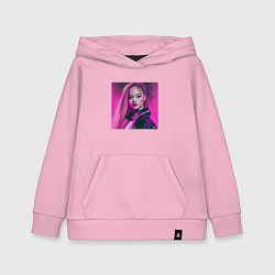 Толстовка детская хлопковая Blackpink Lisa аниме рисунок, цвет: светло-розовый